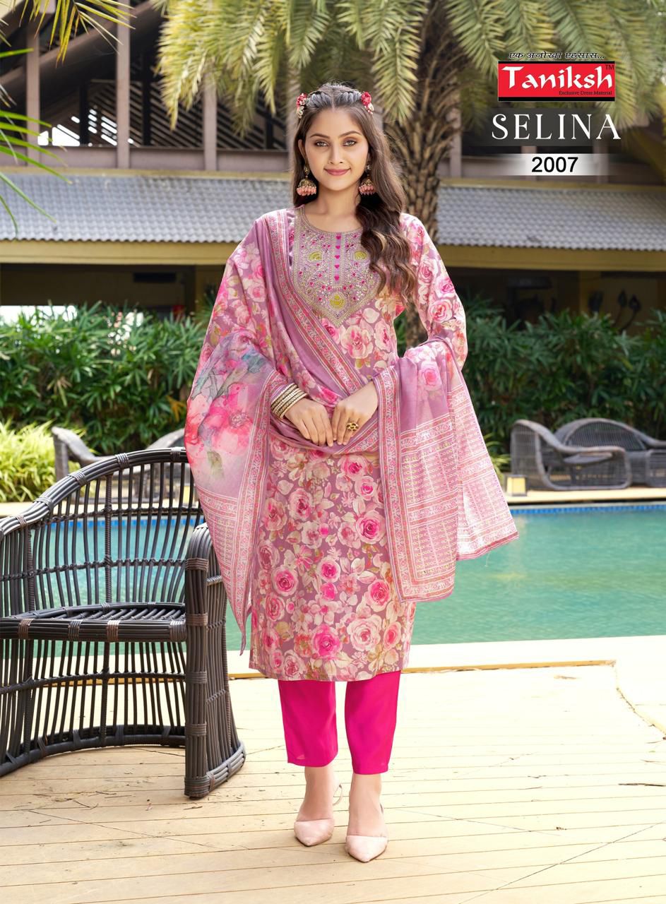 Selina Vol 2 By Taniksh Muslin Printed Kurti With Bottom Dupatta Wholesale Shop In Surat
